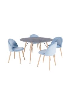 TABLE + 4 CHAISES TABLE EN MDF 