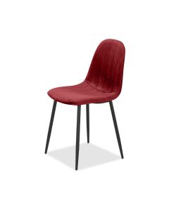 CHAISE VELOUR - ROUGE 