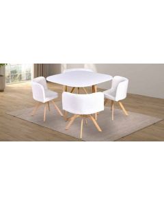 PACK TABLE + 4 CHAISES - BLANC 